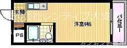 ヴィラ五月 ワンルームの間取図画像