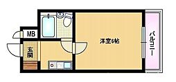 シャルムメゾン千林大宮 1Kの間取図画像