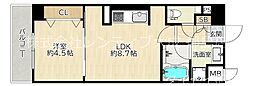 アルブル都島 1LDKの間取図画像