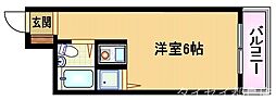 朝日プラザ都島北通タウンルーム ワンルームの間取図画像