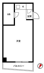 TOP成城学園 4階ワンルームの間取り