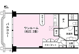 伊豆ビューグランドハイツ ワンルームの間取図画像