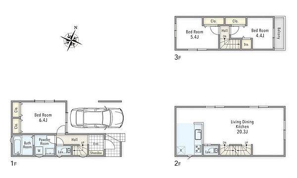 建物参考プラン　建物価格：2,710万円　建物面積：86.10m2　※地盤改良費用、外構費用、給排水引込費用は別途かかります。　　　　　