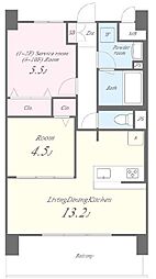 ディエスベアティ久宝寺口 4階2LDKの間取り