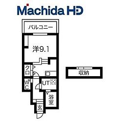 あんしん+小畑 1Kの間取図画像