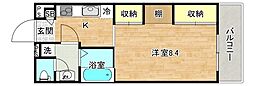Osaka Metro今里筋線 緑橋駅 徒歩7分の賃貸アパート 1階1Kの間取り