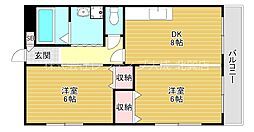 エスポアール布施 2DKの間取図画像