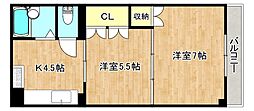 シティ中川 2DKの間取図画像
