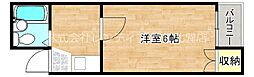 レクサス新今里 1Kの間取図画像