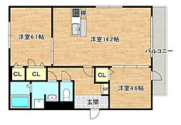 アイビー俊徳道 2LDKの間取図画像