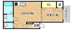 Mmirai林寺 1LDKの間取図画像