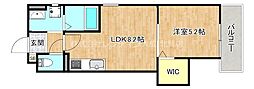 クリエオーレ巽中1 1LDKの間取図画像
