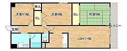 フレーシア布施 3LDKの間取図画像
