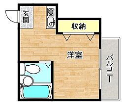 LハウスLEE4 1Kの間取図画像