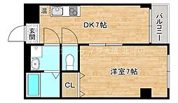 ビッグシャイン今里 1LDKの間取図画像