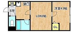 フローラ・ラポルテ 1LDKの間取図画像