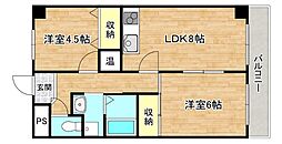 メゾンespoir 2LDKの間取図画像