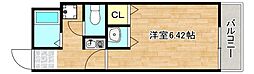 アビタシオン桃谷 1Kの間取図画像