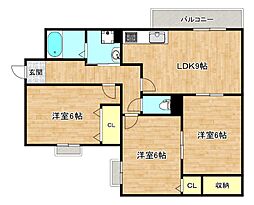 メイプルコートウエスト 3LDKの間取図画像