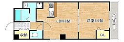 セゾンラトゥール林寺 1LDKの間取図画像