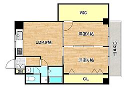 高井田青山ビル 2LDKの間取図画像