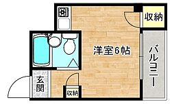 エンブレム巽西 ワンルームの間取図画像