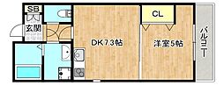 コーポミライズ 1DKの間取図画像