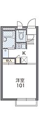 レオパレスパールライト 1Kの間取図画像