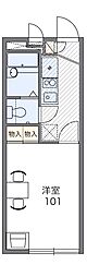 レオパレスロックヒルズ竜が岡 1Kの間取図画像