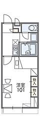レオパレスマロンモーレー 1Kの間取図画像