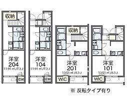 フィセントファルコン 1Kの間取図画像