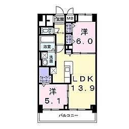 KUNIO 2LDKの間取図画像