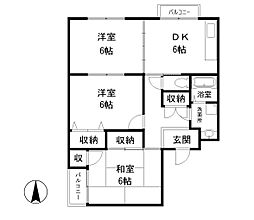 ウイング相生壱号館 3DKの間取図画像