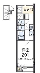 クレイノふかしの2 1Kの間取図画像