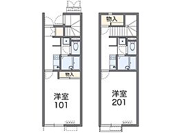 レオネクストフォーエバー2 1Kの間取図画像