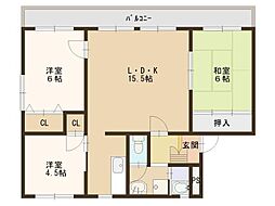 アルテハイム姫路 3LDKの間取図画像