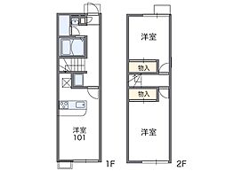 レオパレスMaisonduFleur 2DKの間取図画像