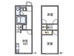 レオパレスビレントライフ 2DKの間取図画像