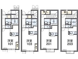 レオネクストコナ＆サンII 2階1Kの間取り