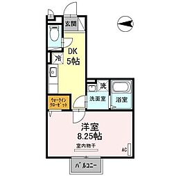 アップヒルズＴＥＮＪＩＮ 2階1Kの間取り