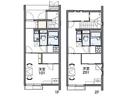 レオネクストフィオーレ太子 1Kの間取図画像