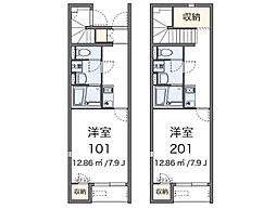 レオネクスト茜 1Kの間取図画像