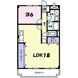 シュロスアリノ 1LDKの間取図画像