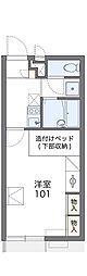 レオパレス魚住南 1Kの間取図画像