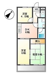 キャッスルKAZU 3DKの間取図画像