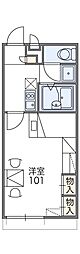 レオパレスエクセルパート6 1Kの間取図画像