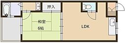 レジデンス・アサヒ 1LDKの間取図画像