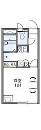 レオパレス楽来 1Kの間取図画像
