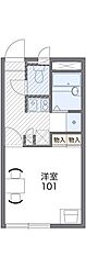 レオパレスPALCOURT劉備 1Kの間取図画像