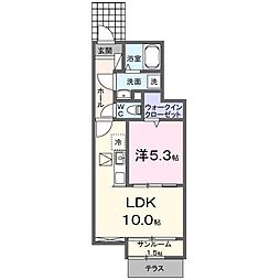 高砂市阿弥陀町南池アパート 1LDKの間取図画像